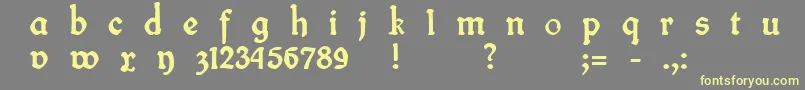 フォントFinFraktur – 黄色のフォント、灰色の背景