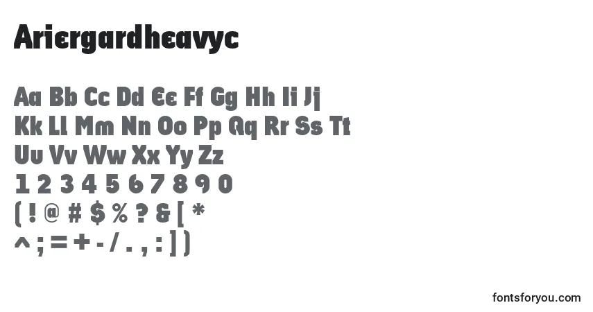 Ariergardheavyc-fontti – aakkoset, numerot, erikoismerkit