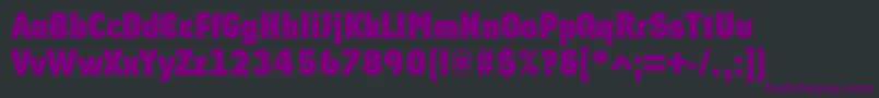 Czcionka Ariergardheavyc – fioletowe czcionki na czarnym tle