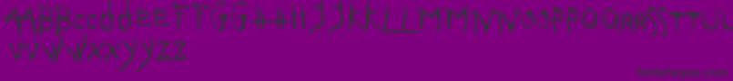 Gothika-Schriftart – Schwarze Schriften auf violettem Hintergrund