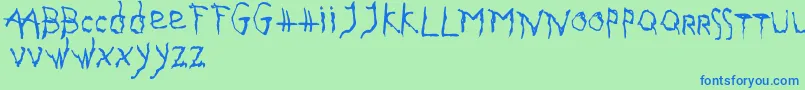 Gothika Font – Blue Fonts on Green Background