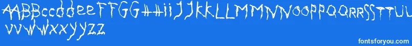 Gothika-Schriftart – Weiße Schriften auf blauem Hintergrund