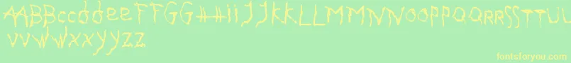 Gothika Font – Yellow Fonts on Green Background