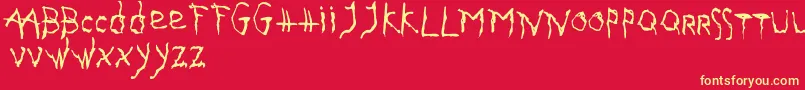 Gothika Font – Yellow Fonts on Red Background