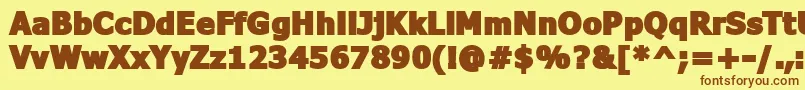 FavaBlack Font – Brown Fonts on Yellow Background