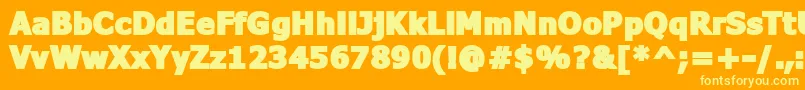 FavaBlack Font – Yellow Fonts on Orange Background