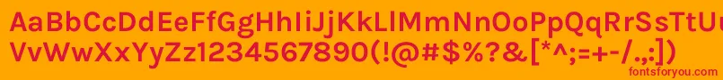 KarlaBold Font – Red Fonts on Orange Background