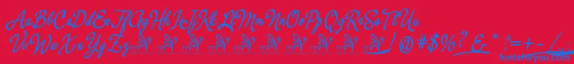 YerbaluisaDemoFontFfp Font – Blue Fonts on Red Background
