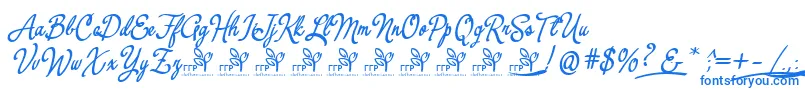 YerbaluisaDemoFontFfp-Schriftart – Blaue Schriften auf weißem Hintergrund