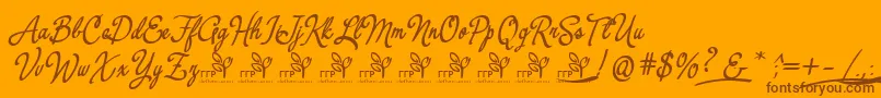 YerbaluisaDemoFontFfp-Schriftart – Braune Schriften auf orangefarbenem Hintergrund