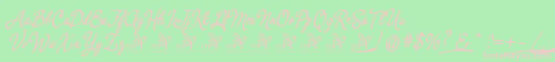 YerbaluisaDemoFontFfp-Schriftart – Rosa Schriften auf grünem Hintergrund