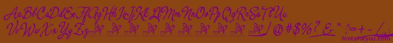 YerbaluisaDemoFontFfp-Schriftart – Violette Schriften auf braunem Hintergrund