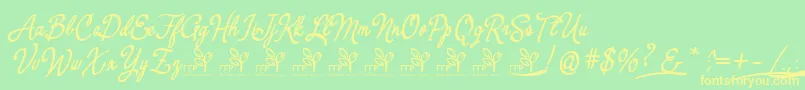 YerbaluisaDemoFontFfp Font – Yellow Fonts on Green Background