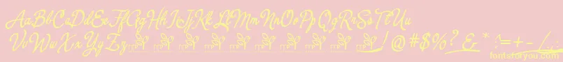 YerbaluisaDemoFontFfp-Schriftart – Gelbe Schriften auf rosa Hintergrund