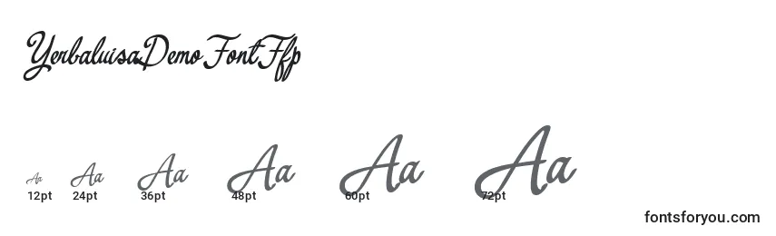 sizes of yerbaluisademofontffp font, yerbaluisademofontffp sizes