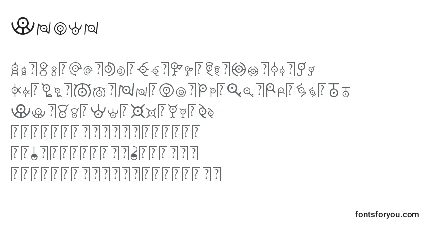 characters of unown font, letter of unown font, alphabet of  unown font