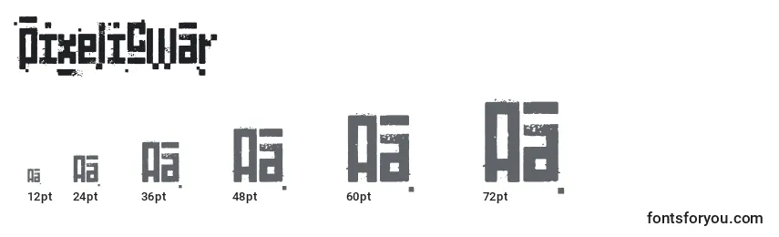 sizes of pixelicwar font, pixelicwar sizes