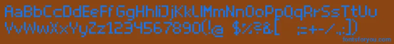 SuperhelioRegular Font – Blue Fonts on Brown Background