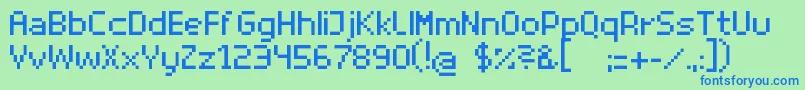 SuperhelioRegular Font – Blue Fonts on Green Background