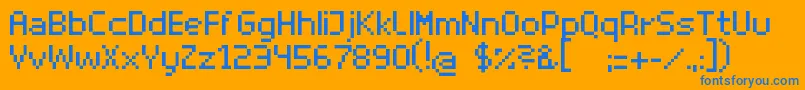 フォントSuperhelioRegular – オレンジの背景に青い文字