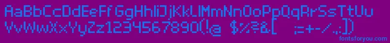 フォントSuperhelioRegular – 紫色の背景に青い文字