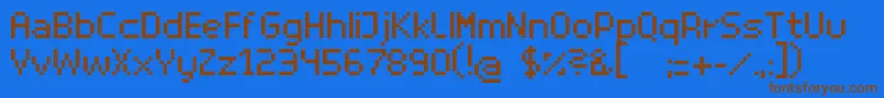 SuperhelioRegular-fontti – ruskeat fontit sinisellä taustalla