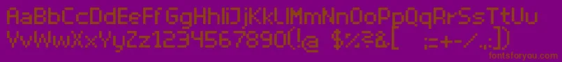 フォントSuperhelioRegular – 紫色の背景に茶色のフォント