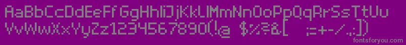 フォントSuperhelioRegular – 紫の背景に灰色の文字