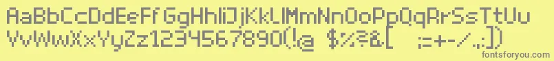 SuperhelioRegular Font – Gray Fonts on Yellow Background