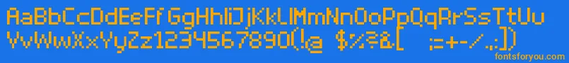 SuperhelioRegular Font – Orange Fonts on Blue Background