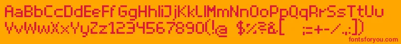 フォントSuperhelioRegular – オレンジの背景に赤い文字