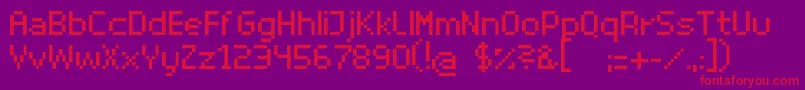 フォントSuperhelioRegular – 紫の背景に赤い文字