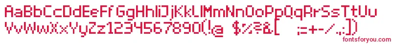 フォントSuperhelioRegular – 白い背景に赤い文字