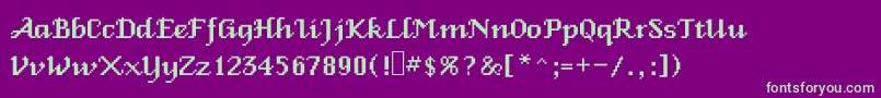 Veniceclassic-fontti – vihreät fontit violetilla taustalla