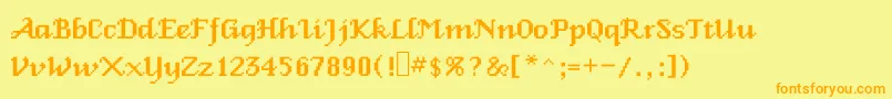 Veniceclassic Font – Orange Fonts on Yellow Background