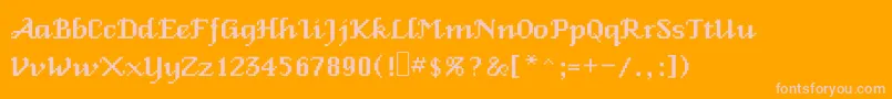 Veniceclassic Font – Pink Fonts on Orange Background
