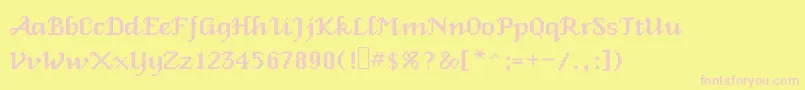 Veniceclassic Font – Pink Fonts on Yellow Background