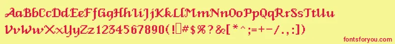 フォントVeniceclassic – 赤い文字の黄色い背景