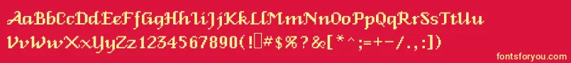 Veniceclassic Font – Yellow Fonts on Red Background