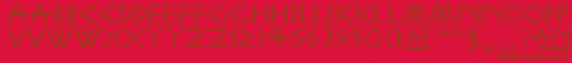 YySwordAndDagger Font – Brown Fonts on Red Background