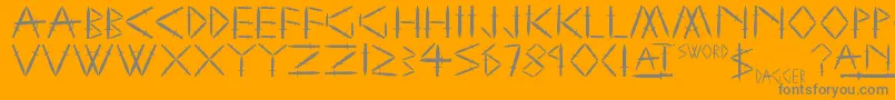 YySwordAndDagger Font – Gray Fonts on Orange Background