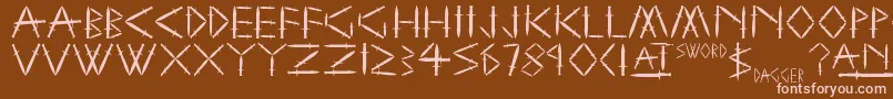 More about YySwordAndDagger Font YySwordAndDagger Font – Pink Fonts on Brown Background