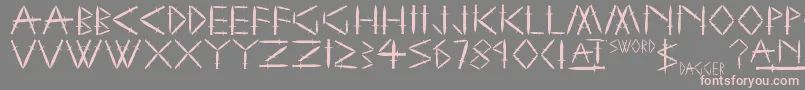 fuente YySwordAndDagger – Fuentes Rosadas Sobre Fondo Gris