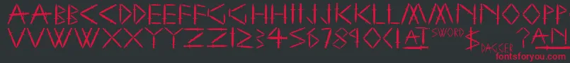YySwordAndDagger Font – Red Fonts on Black Background