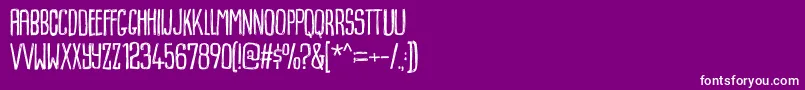 フォントDummkopfdemo – 紫の背景に白い文字