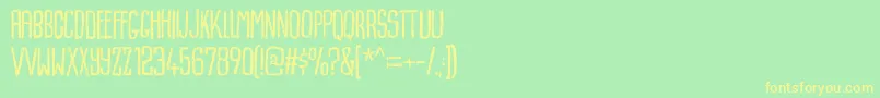 Dummkopfdemo Font – Yellow Fonts on Green Background