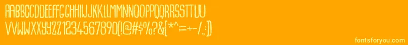 Dummkopfdemo Font – Yellow Fonts on Orange Background