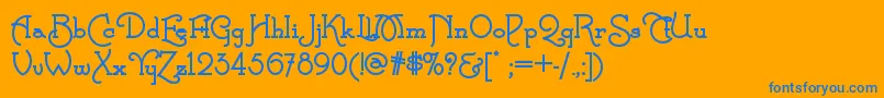 フォントCalamityjanenfBold – オレンジの背景に青い文字