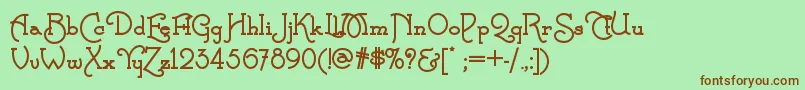 CalamityjanenfBold Font – Brown Fonts on Green Background