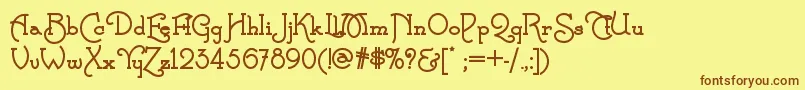 CalamityjanenfBold Font – Brown Fonts on Yellow Background